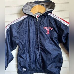BOSTON RED SOX toddler size 4T fleece lined full zip wind jacket